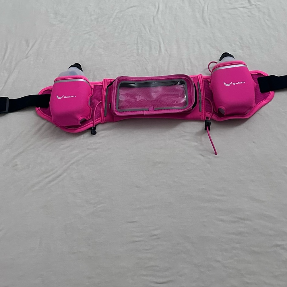 Hydration Running Belt with Dual Bottles - Pink